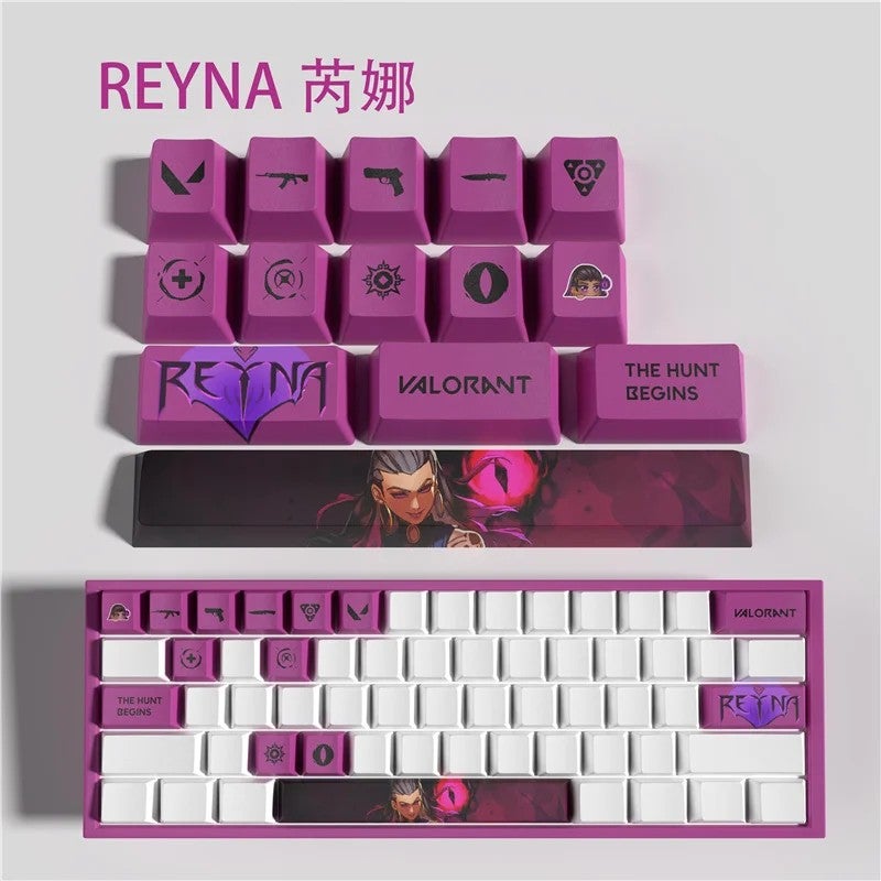 Bluejw Popular Valorant-Themed PBT Dye Sub Keycaps - 14 Key Set - Gaming Keyboard Upgrade - Cherry Profile - Image 1